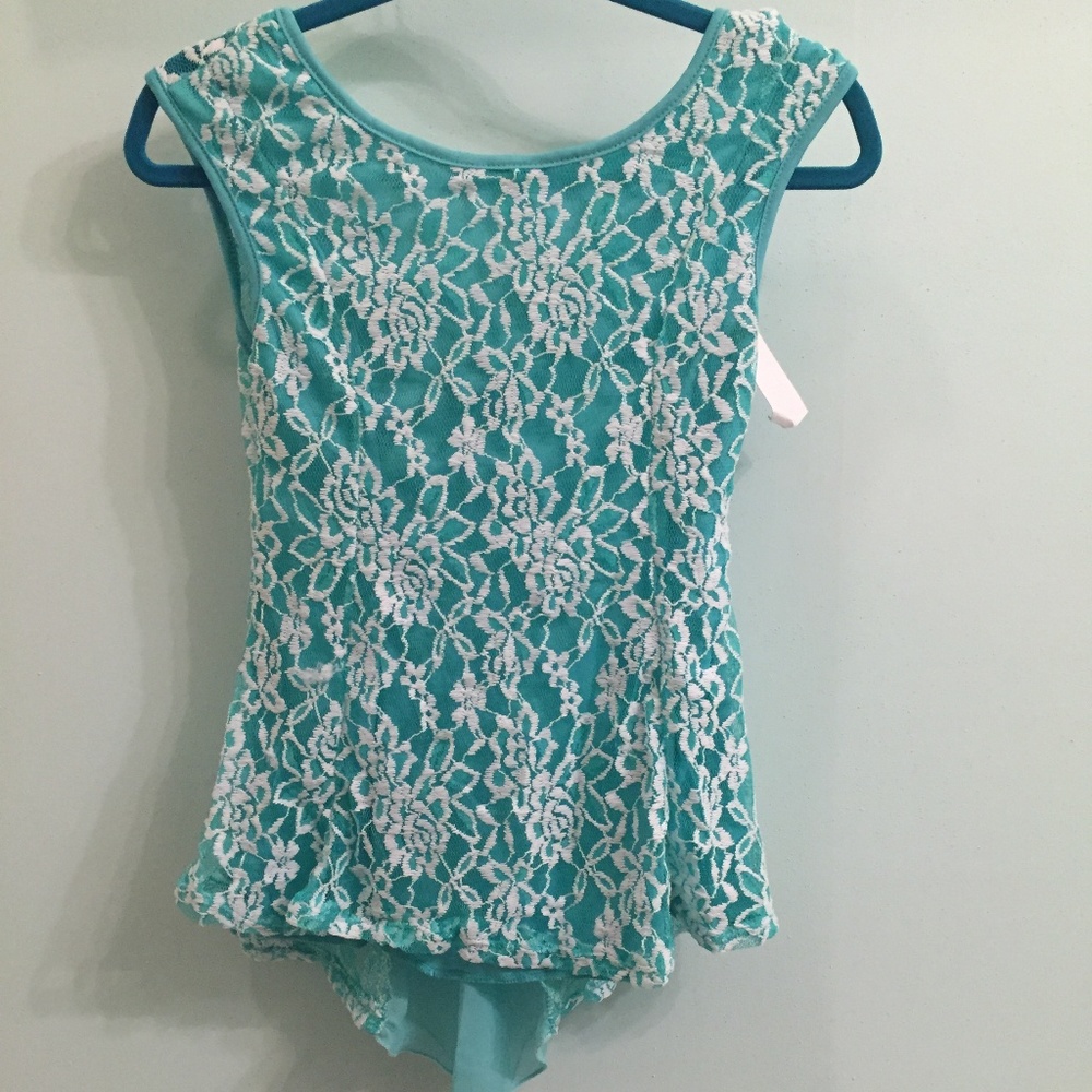 Blue and white lace shirt